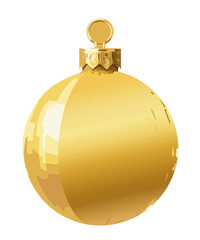 Christmas Ornament in Gold Isolated Background, Cut Out vector graphic design