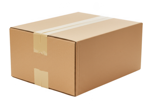 Cardboard box isolated on transparent background