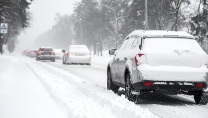 大雪により交通網がマヒしている写真