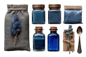 Blue Alchemist Dream Healing Potions Dried Lavender Still Life Photography Essential Oil Spa Still