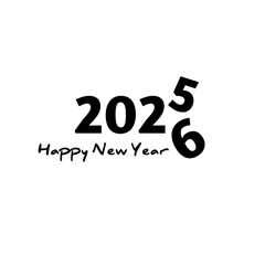 Simple illustration design for Happy New Year 2025 to 2026 greetings for logo or banner templates.