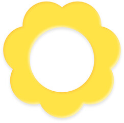 Bold ring border yellow spring flower icon