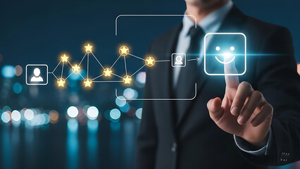 Modern business leader enhances customer experience with innovative digital solutions, driving satisfaction and loyalty with a touch of technology