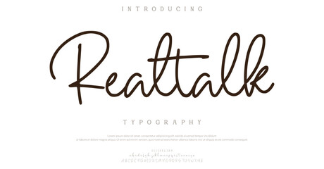 Creative sans serif alphabet ligature display font vector. Modern typography style illustration