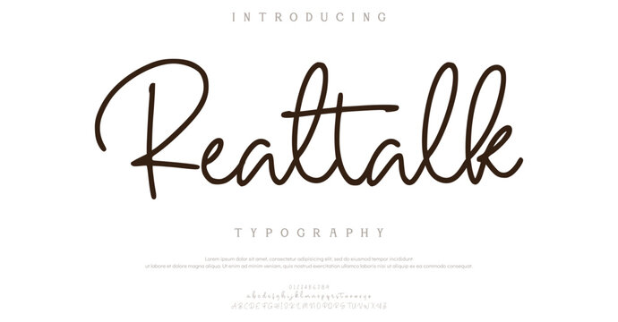 Creative sans serif alphabet ligature display font vector. Modern typography style illustration