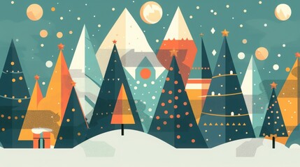 Geometric minimalist Christmas poster