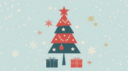 Geometric minimalist Christmas poster