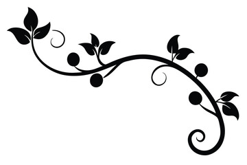 curved vine vector icon silhouette