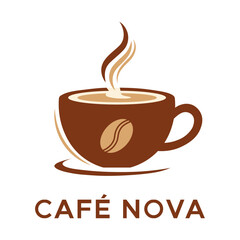 coffee cup logotype vector steam