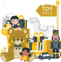 Toy Drive Sleigh Full of Gifts and Toys christmas