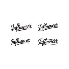 Stylish Bold Stroke Influencer Lettering in Joining Script Style for Modern Vector Backgrounds, Perfect for Social Media Branding, Digital Marketing Designs, Personal Branding, and Creative Typography