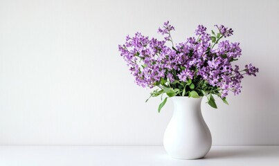 A white background perfectly complements the beauty of the purple blooms.