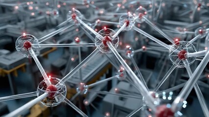 Abstract Network: A complex network of interconnected nodes and lines represents the intricate connections of the digital age, symbolizing global communications and data flow.  - Powered by Adobe