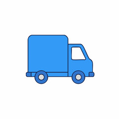 Fototapeta premium Simple Blue Delivery Truck Icon for Transportation and Logistics.