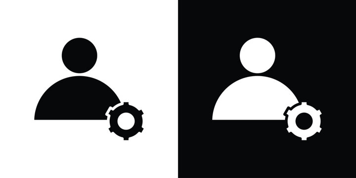 User gear icon design concept. vector flat icons