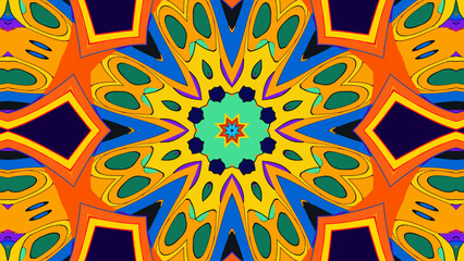 Colorful Psychedelic Fractal Kaleidoscope Background