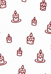 Festive Doodle Background with Lightly Scattered Candle Icons for Holiday Themes