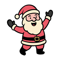 Santa claus vector Christmas illustrations. Cute Santa Claus handrawn simple vector on white background