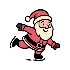 Santa claus vector Christmas illustrations. Cute Santa Claus handrawn simple vector on white background