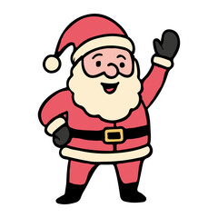 Santa claus vector Christmas illustrations. Cute Santa Claus handrawn simple vector on white background