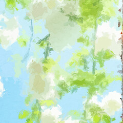 Various oil paintings, flowers, lakes, plum blossom scenery, roses, peonies, forests, dragonflies, mountain courtyards