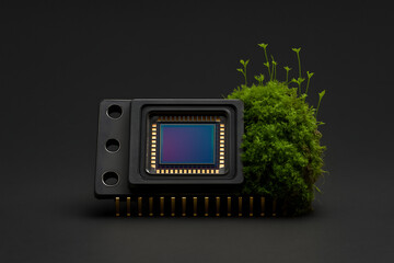 Mikrochip mit Moos &ndash; Technologie trifft Natur