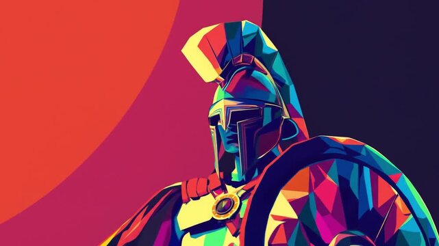 Cartoon Gladiator Geometric Helmet round shield Videos