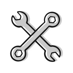 Tool Icon. Crossed Wrenches Icon. Repair and Service Tool. 