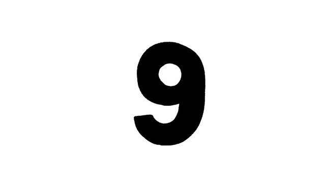 number nine on a white background