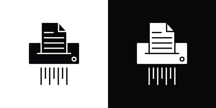 Document shredder icon, A flat minimalist vector illustration