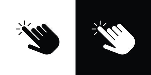 Obraz premium Finger click icon, A flat minimalist vector illustration