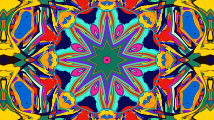 Psychedelic Kaleidoscope Background, Trippy Abstract Visuals