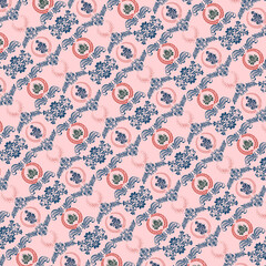 Seamless  Geometric Floral Pattern Background