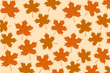 Fototapeta premium Autumn Maple Leaf Seamless Pattern for Fall-Themed Designs and Seasonal Decorations 