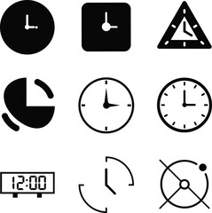 Clock and Time Icons vector illustration