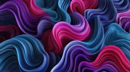 Fototapeta premium Colorful and dynamic abstract waves create a visually striking pattern, showcasing vibrant hues and fluid motion in captivating design.