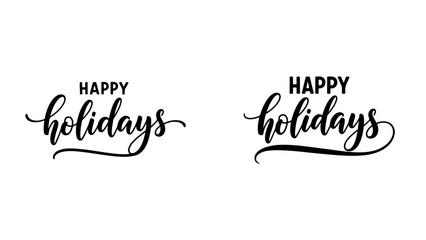 Happy Holidays Calligraphy Text Design - A Festive Greeting for Your Seasonal Celebrations and Winter Festivities