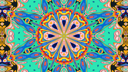 Psychedelic Kaleidoscope Background, Trippy Abstract Visuals