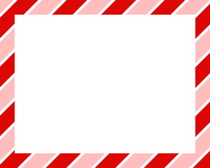 Fototapeta premium Christmas border frame. Merry Christmas Candy cane rectangle frame card elements decoration. New Year picture frame ribbon with red, white or green stripes