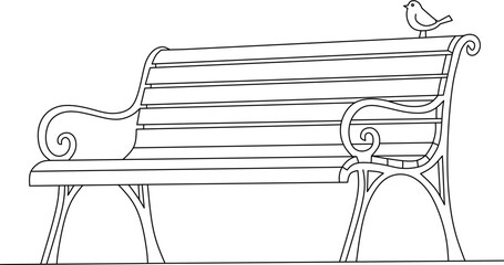 ​Park bench sitting bird