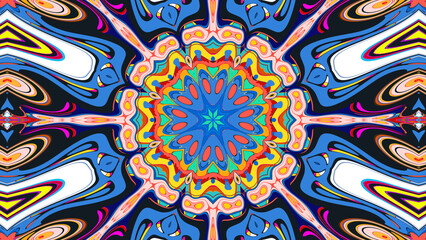 Hypnotic Kaleidoscope Loop, Psychedelic Symmetry Art