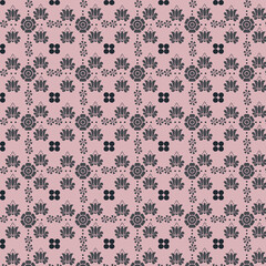 Seamless  Geometric Floral Pattern Background