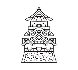 彦根城の手描きイラスト