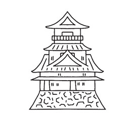 Fototapeta premium 高知城の手描きイラスト