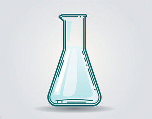 Illustration of an Erlenmeyer flask with liquid inside.