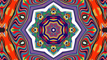Hypnotic Kaleidoscope Loop, Psychedelic Symmetry Art