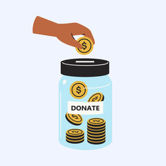 Contributing To Charity Money Collection For Noble Cause Financial Support For Community Welfare