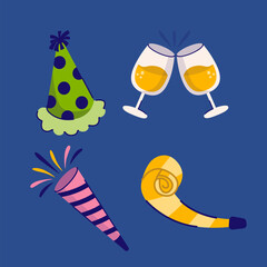 Vibrant Illustration Of Festive Party Elements Celebrating Joyous Occasions And Happy Gatherings