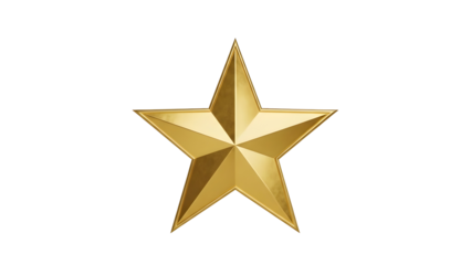 A single gleaming golden star with sharp points 
