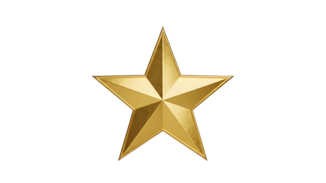 A single gleaming golden star with sharp points 
